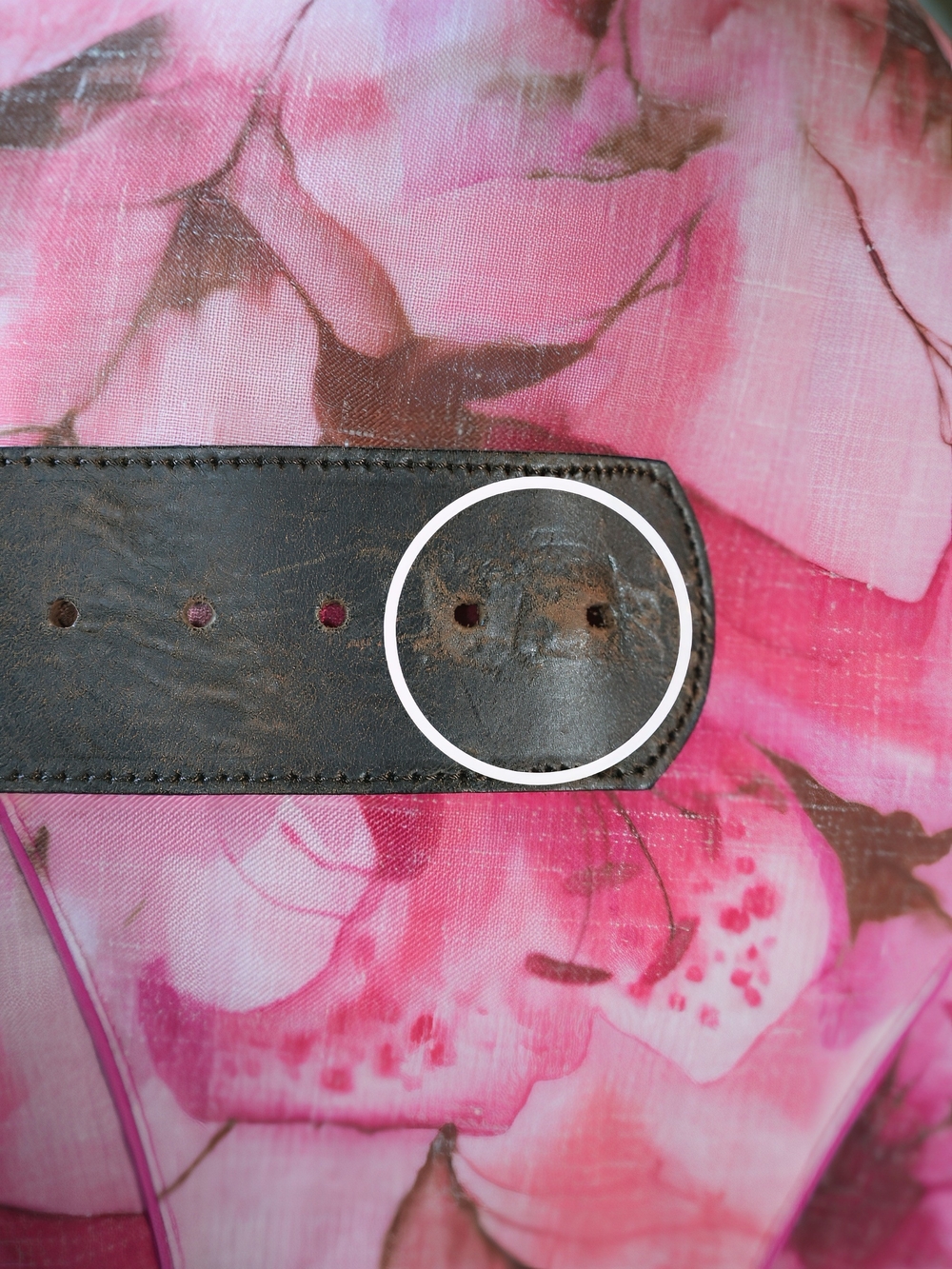 Vintage Pink Floral Midi Dress with Puff Sleeves and Belt, Cottagecore, Dirndl - Picture 11 of 11